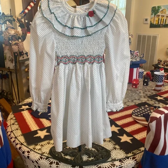 Vintage Polly Flinders Girls Smocked Dress size 4 - Picture 11 of 15